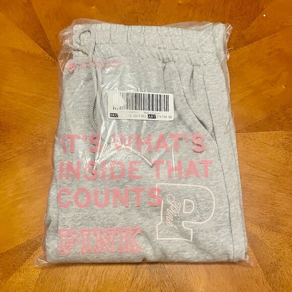 PINK Victoria's Secret Ivy Fleece Wide-Leg Split-Hem Gray Sweatpants - NWT - Picture 4 of 7